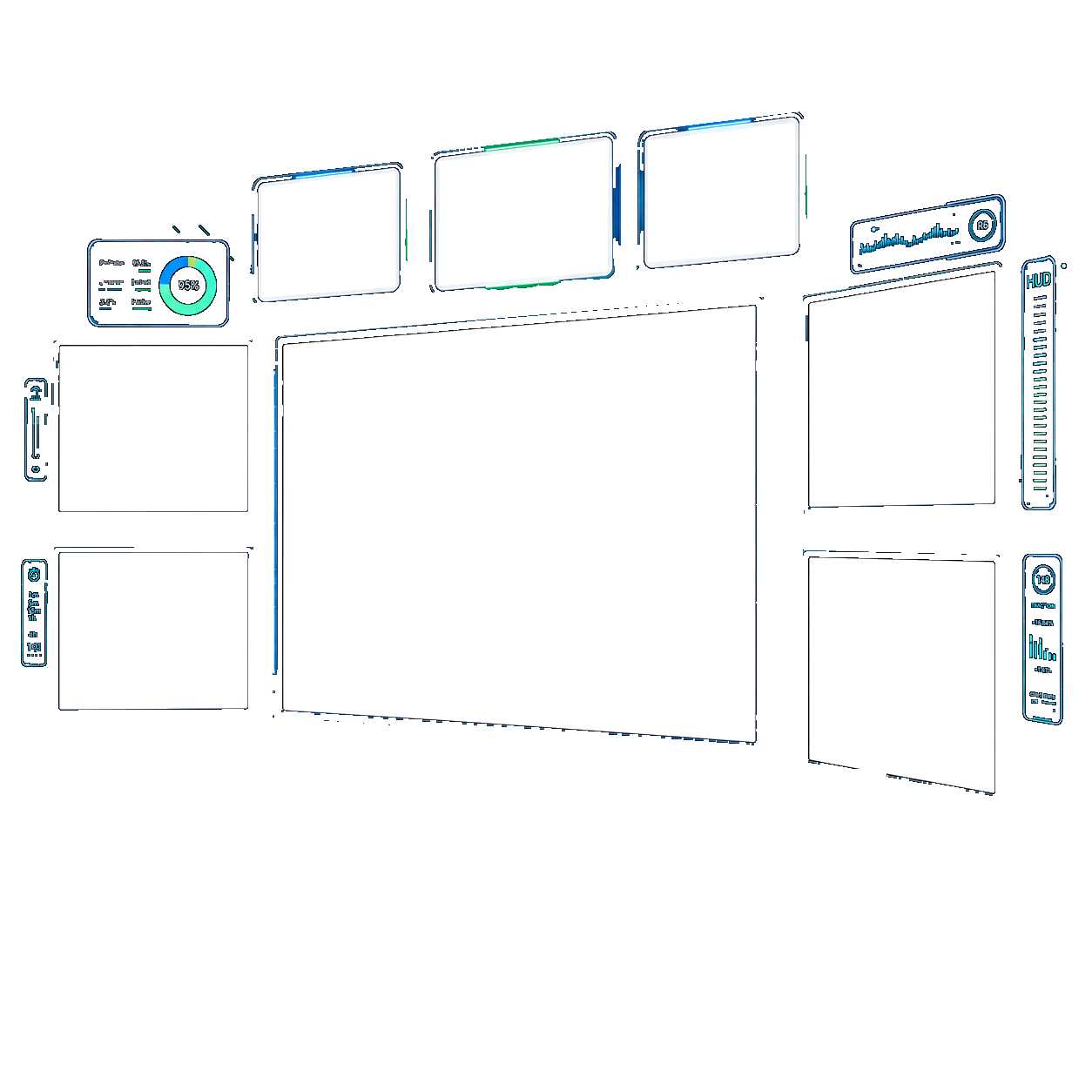 Trading cockpit LCD borders
